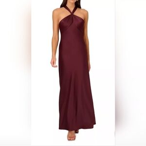 NWOT Liv Foster (size 6) Satin Halterneck Maxi Dress